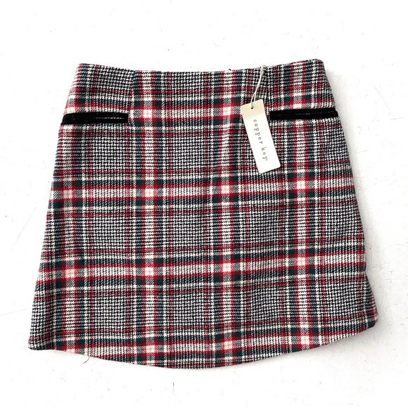 Copper Key Nwt Green Red White Plaid Flannel Holiday Mini Skirt XL - Picture 1 of 3